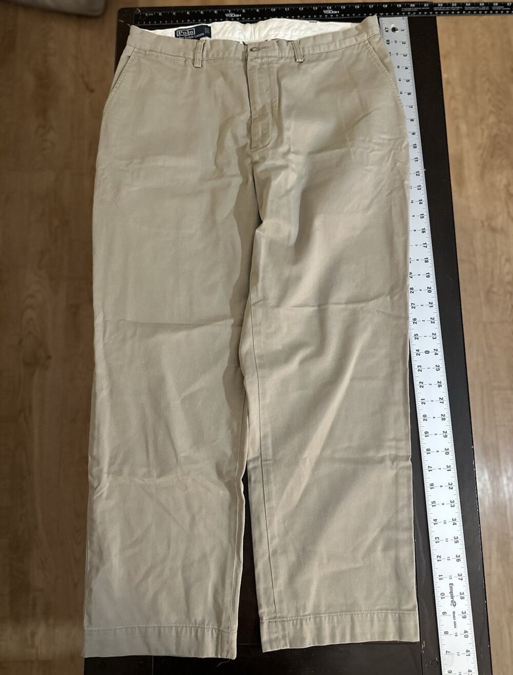 Vintage Polo Ralph Lauren Men khaki Chino Cotton Twill Straight Pants 36x29